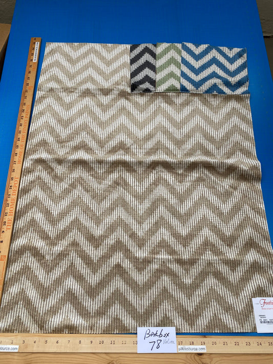 10 Berkbox78 Square Velvet by Fonthill Carnaby Desert Brown White Chevron MSRP USD 294/y