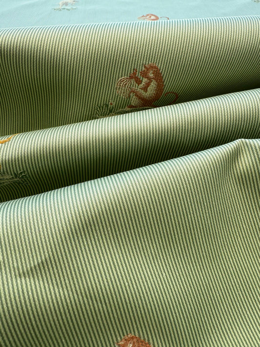 Scalamandre Jungle Menagerie in Celery Green Animals Safari Africa Elephant Leopard Giraffe Ostrich MSRP USD 224/Y