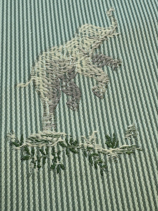 Scalamandre Jungle Menagerie in Celery Green Animals Safari Africa Elephant Leopard Giraffe Ostrich MSRP USD 224/Y