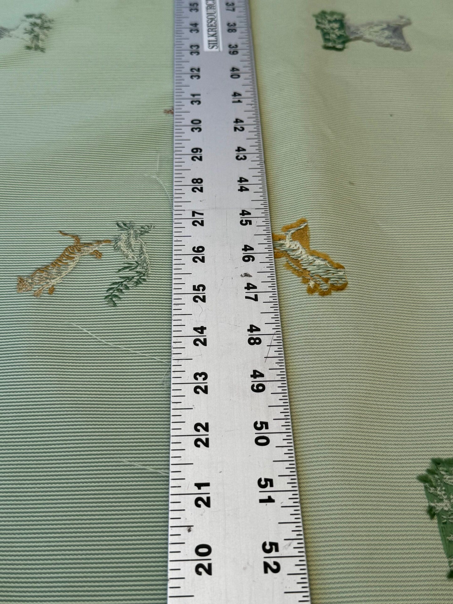 Scalamandre Jungle Menagerie in Celery Green Animals Safari Africa Elephant Leopard Giraffe Ostrich MSRP USD 224/Y