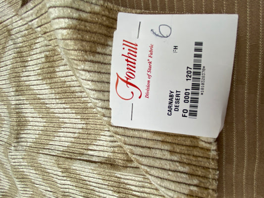 12 Berkbox78 Square Velvet by Fonthill Carnaby Desert Brown White Chevron MSRP USD 294/y