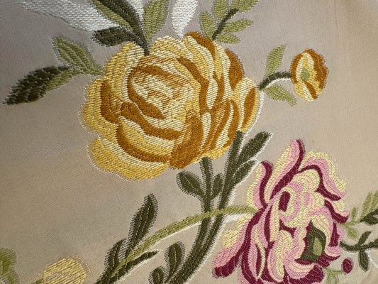 0.77Yard Scalamandre Broche Lyon II Creme Silk Floral Cream Beige MSRP USD 1087/y