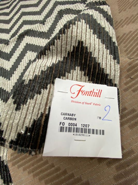 15 Berkbox78 Square Velvet by Fonthill Carnaby Carbon Black White Chevron MSRP USD 294/y