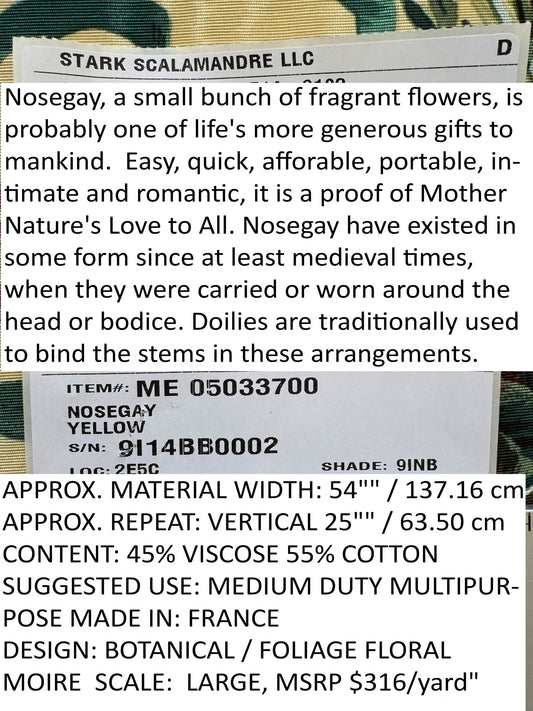 Scalamandre Nosegay Yellow Red Green Floral Botanical Foliage MSRP USD 316/y