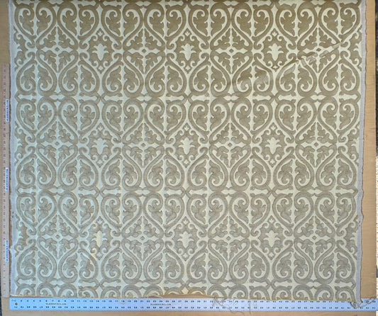 Beacon Hill Robert Allen Topiary Scroll Yellow Lotus Silk Damask Heart Shaped Yellow Gold Brown Metallic Silk and Linen