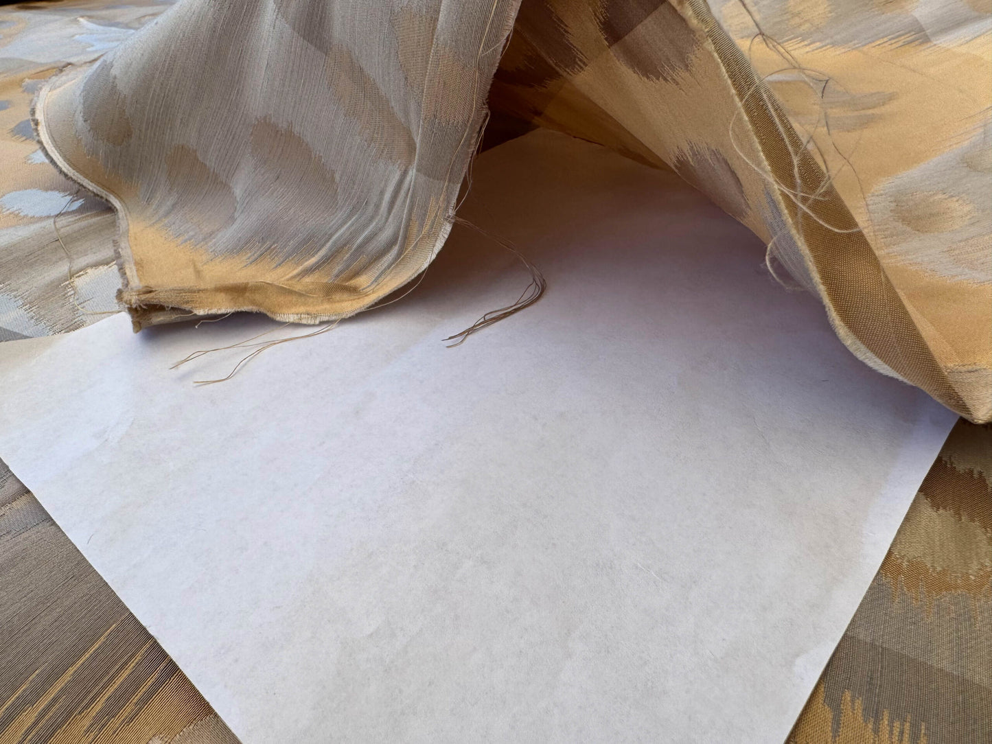 Scalamandre Angel of Longevity cameo/grey /taupe Diamond Ogee Ikat MSRP USD 306/y