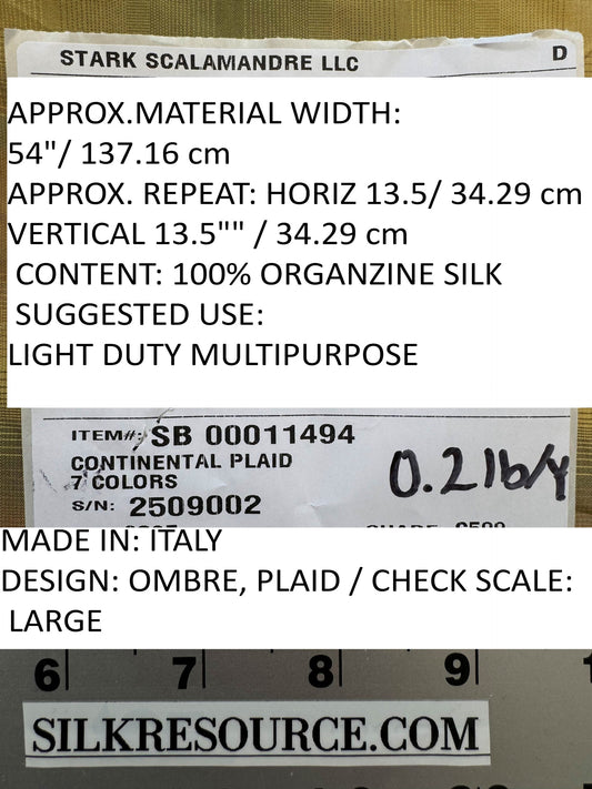 Scalamandre Continental Plaid 7 colors Stripe Plaid Check Ombre MSRP USD 224/y