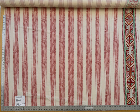 Scalamandre Gritti Stripe Roman Rose Red Beige Stripe Geometric MSRP USD 216/y