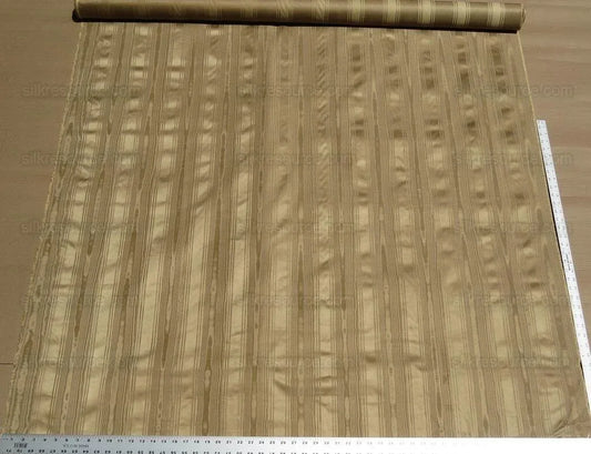 Kravet Couture Manisse Moire Stripe "khaki" Silk Gold Brown MSRP USD157y