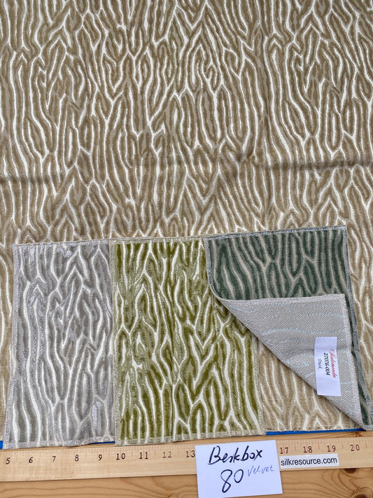1 Berkbox80 Square Velvet by Scalamandre Faux Bois Velvet Sand Abstract Beige MSRP USD504/y