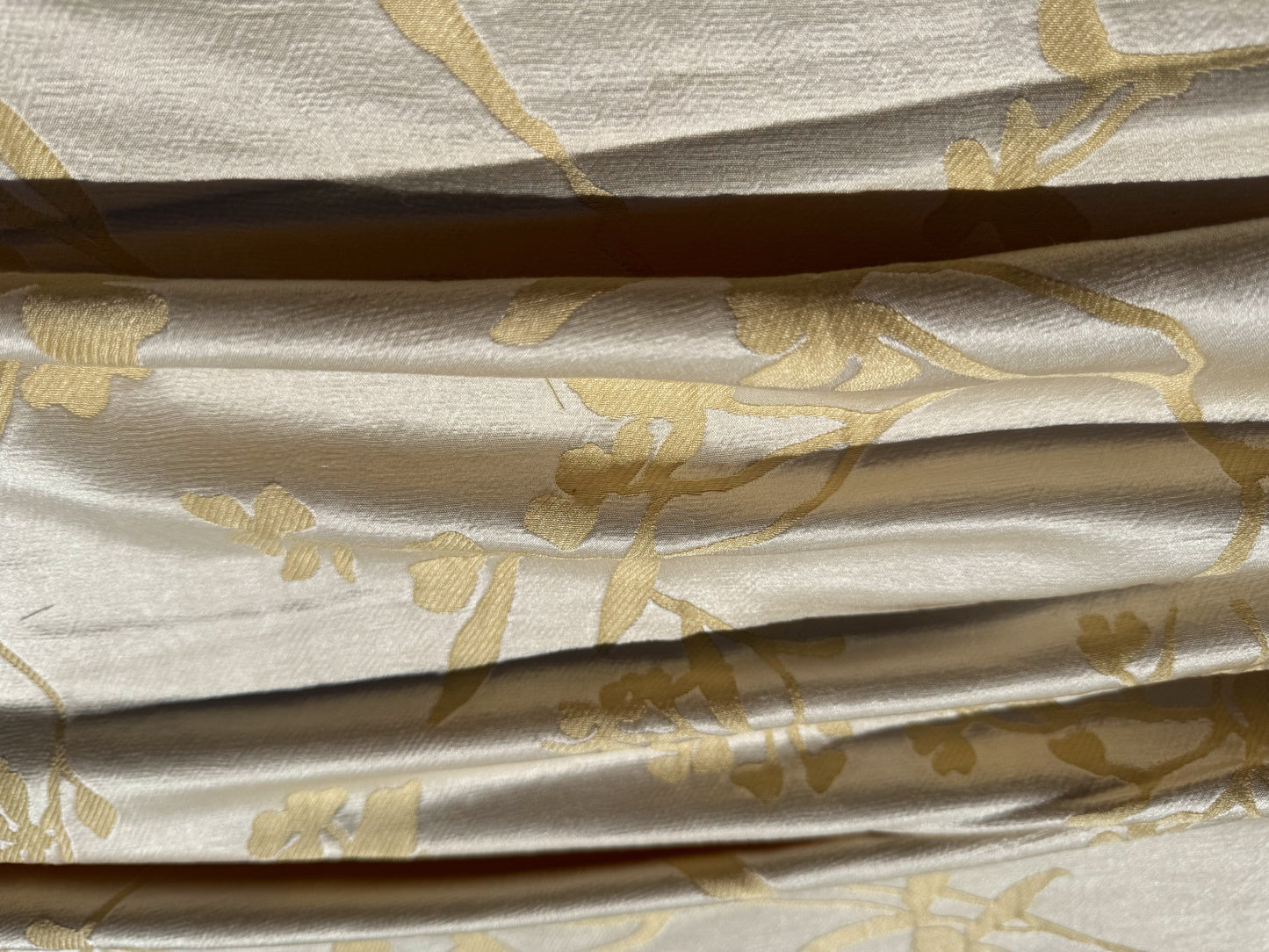 Beacon Hill Thale Cress in Yellow Beige Lotus Silk Lampas Wild Flower Botanical Study