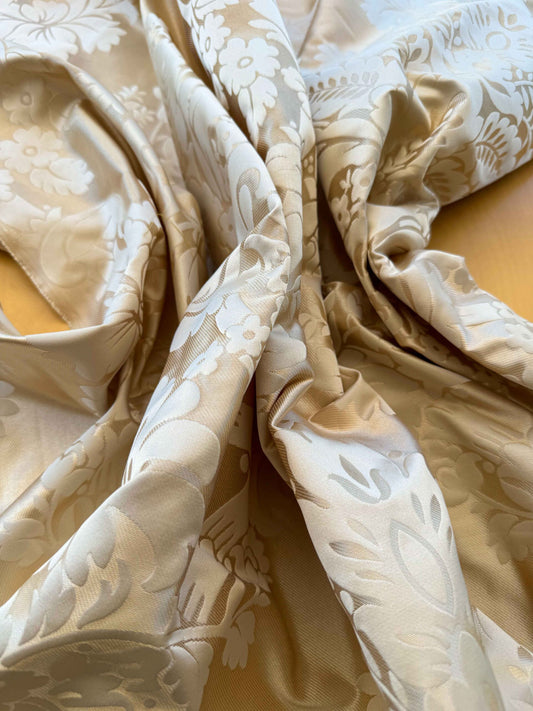 Scalamandre Silk Damask Beige Historic French Court Renaissance 38" x 56"