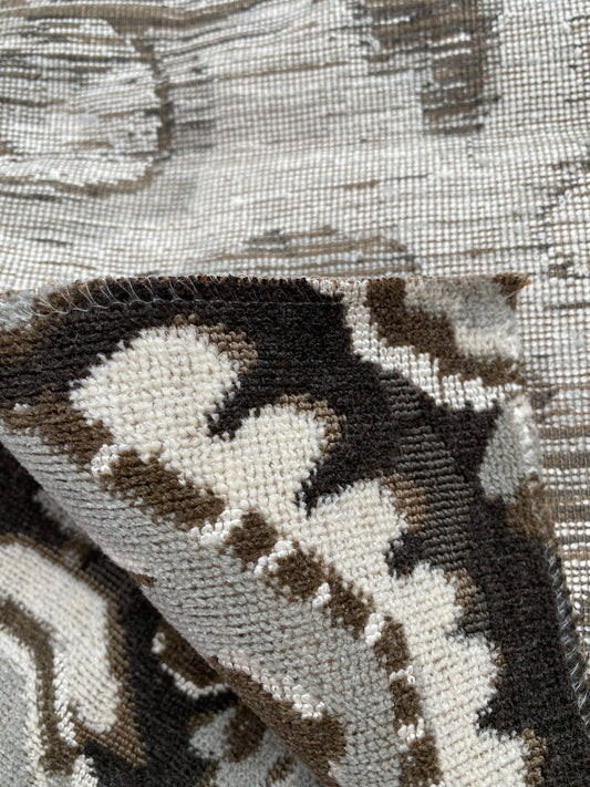 12 Berkbox80 Square Velvet by Scalamandre Oushak Linen Velvet Smoke Linen Abstract Brown Beige MSRP USD638/y Piece 1