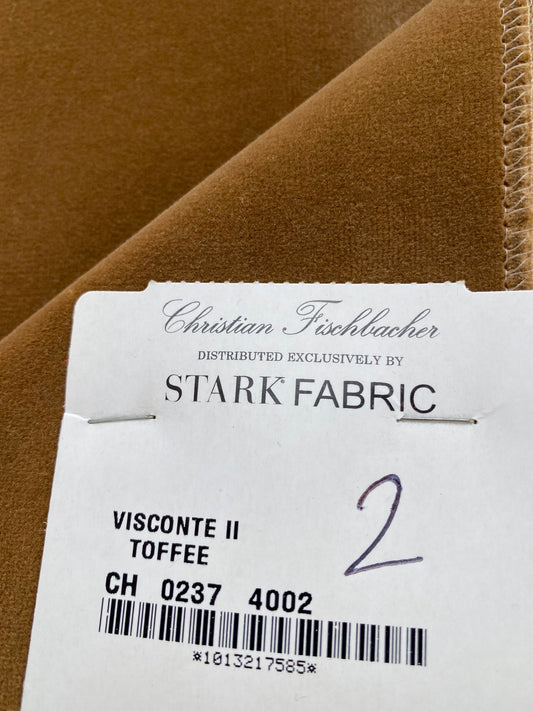 6 Berkbox81 Square Velvet by Christian Fischbacher Visconte II Toffee Brown Solid 26"L X 13"W MSRP USD 300+/y