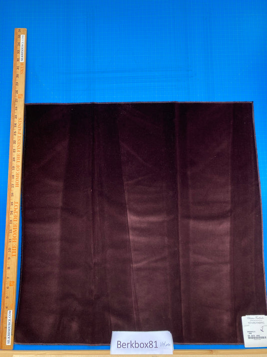 16 Berkbox81 Square Velvet by Christian Fischbacher Visconte II Vine Deep Brown Solid 26"L x 12"W MSRP USD 300+/y