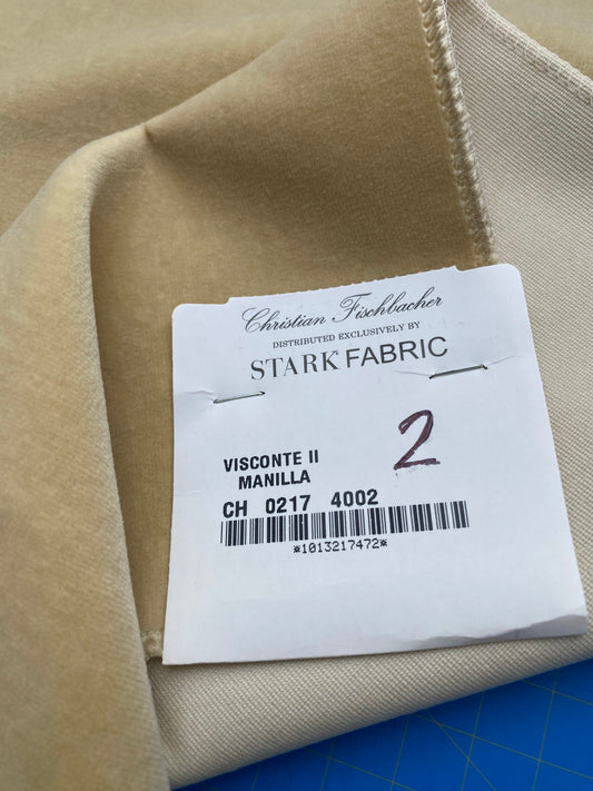 18 Berkbox81 Square Velvet by Christian Fischbacher Visconte II Manilla White Cream Solid 26"L x 13"W MSRP USD 300+/y