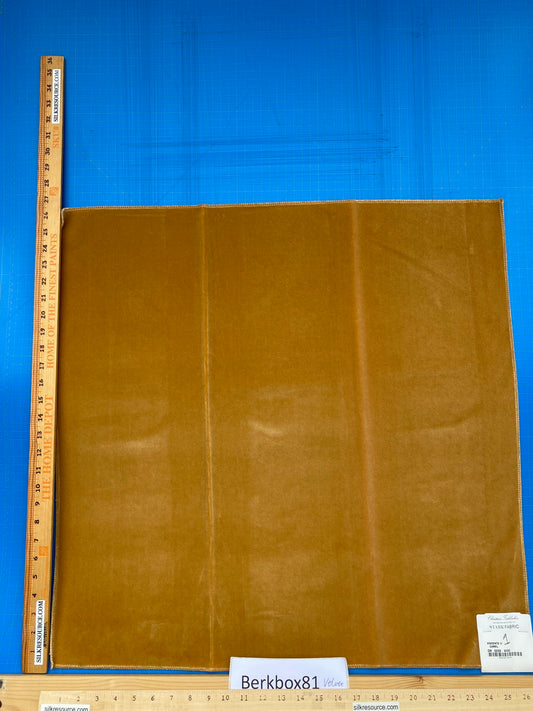19 Berkbox81 Square Velvet by Christian Fischbacher Visconte II Camel Light Brown Solid 26"L x 26"W MSRP USD 300+/y