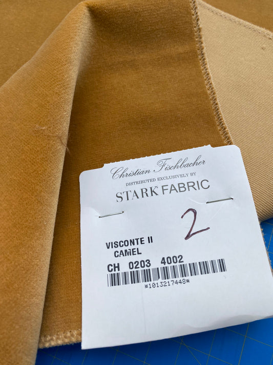 20 Berkbox81 Square Velvet by Christian Fischbacher Visconte II Camel Light Brown Solid 26"L x 13"W MSRP USD 300+/y