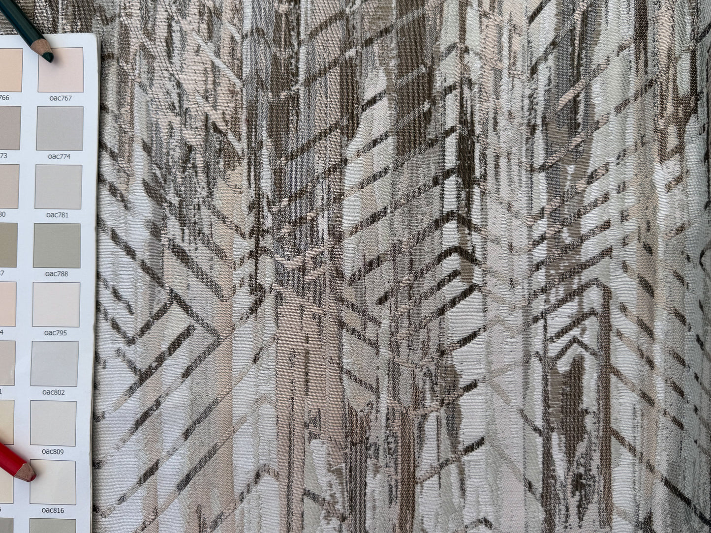 2.4 yards Scalamandre Aldeco Bohemian Shadow Beige Nude Jacquard Abstract