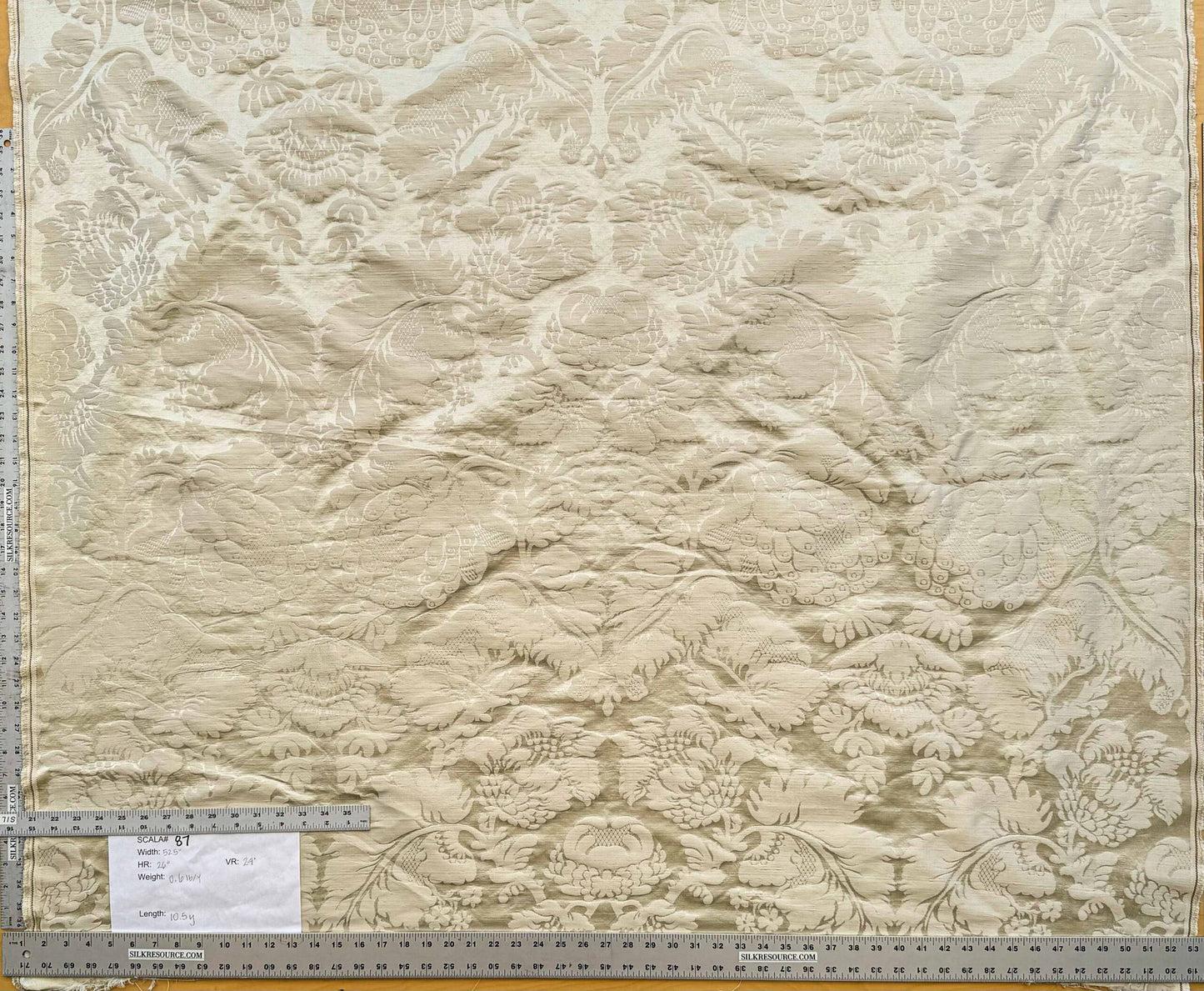 by yard Scalamandre Beige Damask French Court Silk Renaissance