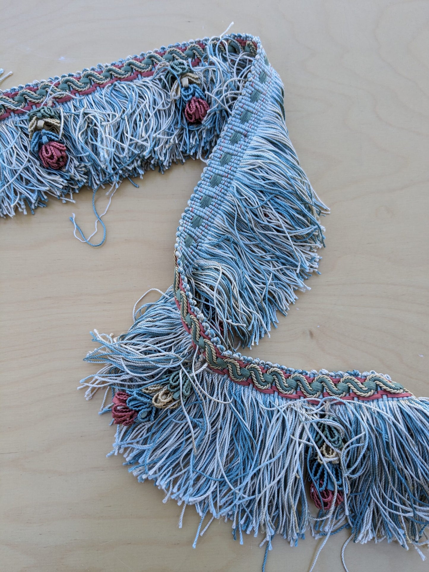 Scalamandre Gripsholm Fringe Silk in Sage Coral Blue Green Pink Tassel MSRP$300+/y