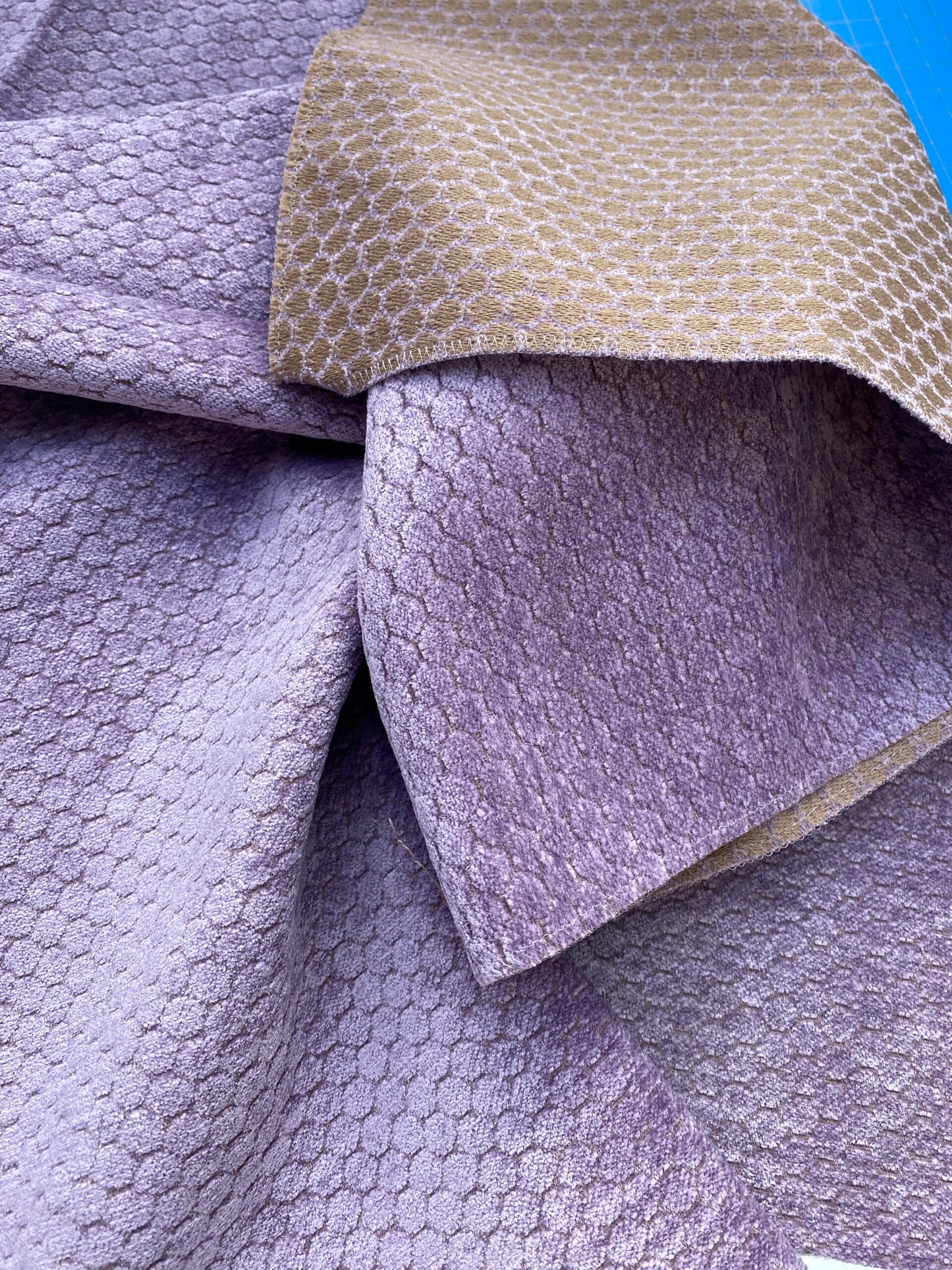 12 Berkbox83 Square Velvet by Grey Watrkins Monterosso Lavender Purple Small Scale Dots Circle MSRP USD192/y