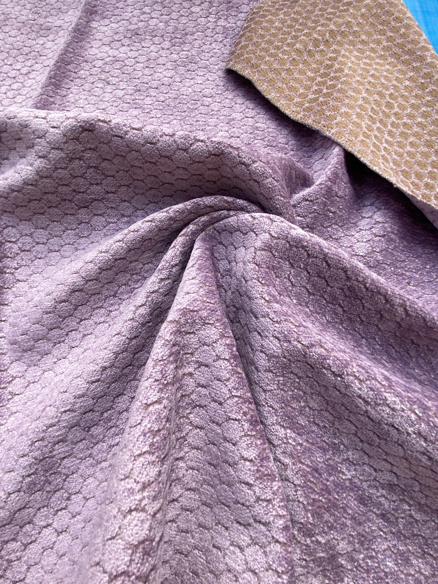 14 Berkbox83 Square Velvet by Grey Watrkins Monterosso Lavender Purple Small Scale Dots Circle MSRP USD192/y