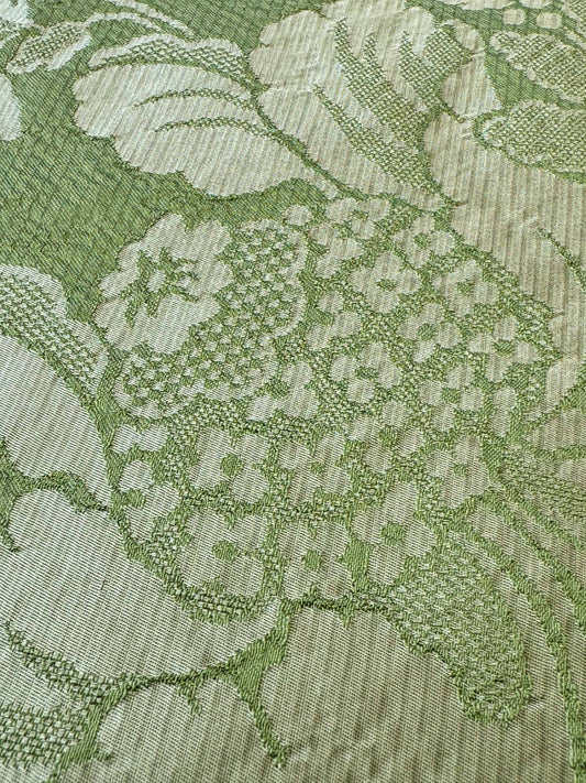 0.7 yard Scalamandre Green Damask Botanical Floral French Court Renaissance Artichoke Gauffre