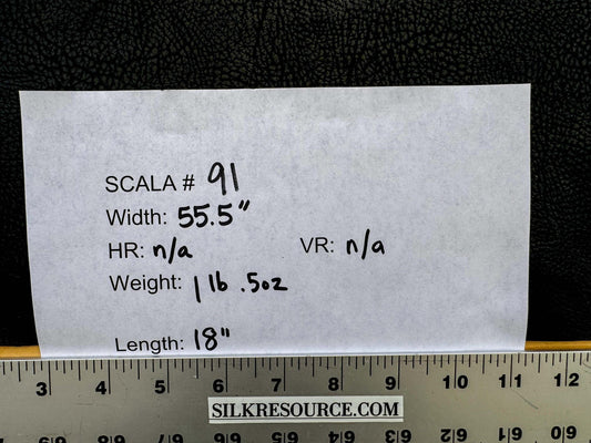 18" x 55.5" Scalamandre Solid Black Small Scale