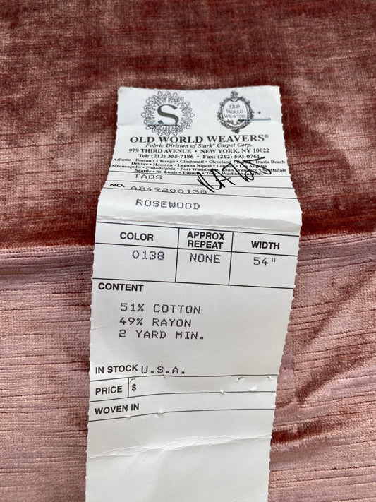 23 Berkbox83 Square Velvet by Old World Weavers Taos Silicon Finis Rosewood Pink Solid Texture MSRP USD210/y