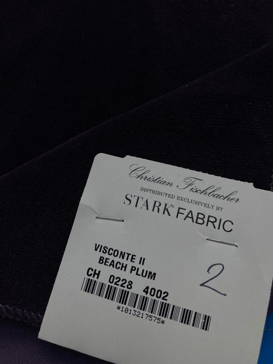 27 Berkbox83 Square Velvet by Christian Fischbacher Visconte II Beach Plum Purple Solid 26"L x 13"W MSRP USD 300+/y