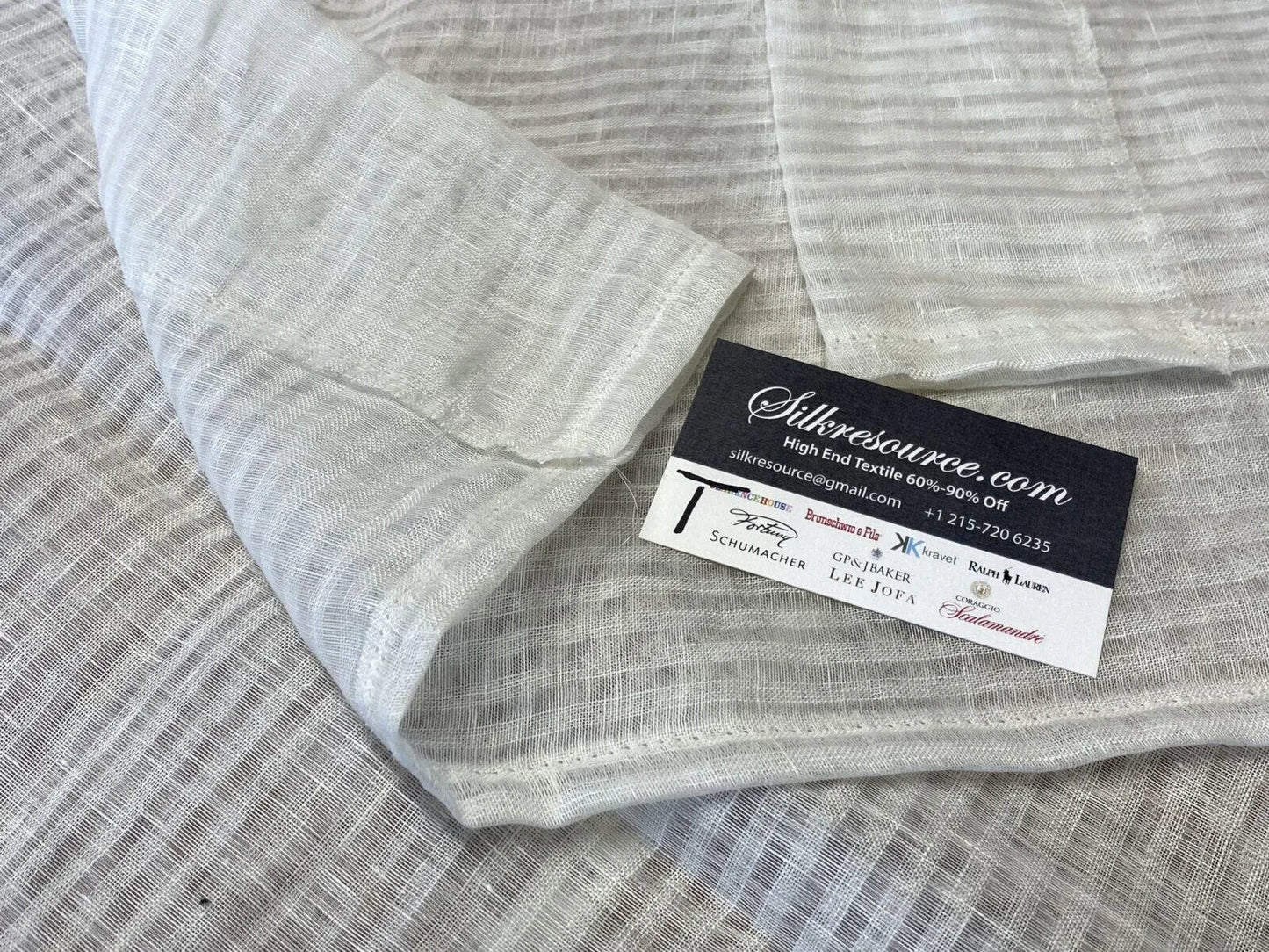 4 Boxt Scalamandre Square Showroom Sample Full Yard White Semi Sheer 2.2y