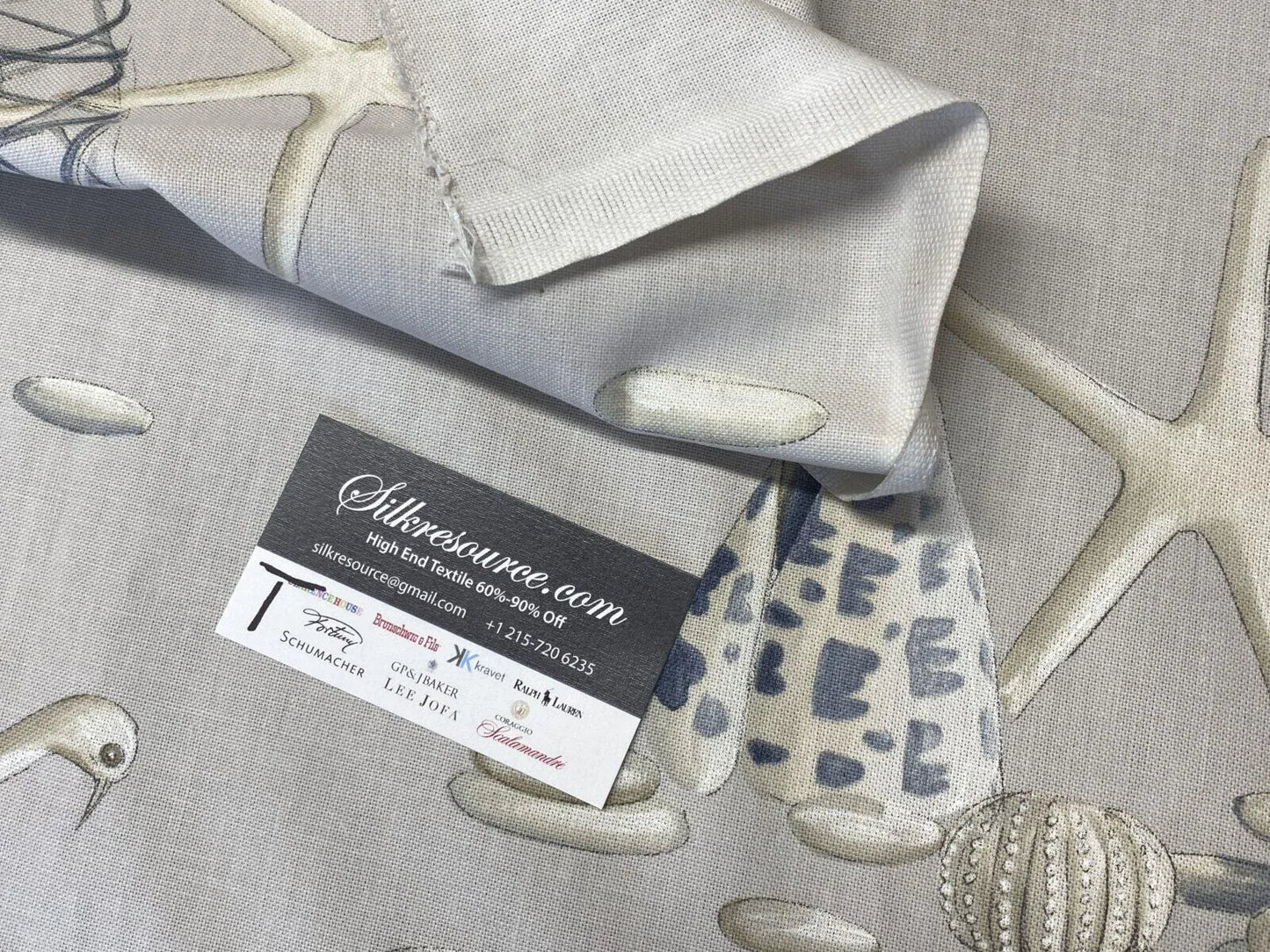 11 Boxt Scalamandre Square Showroom Sample Bird Beach Seashell Ocean Full Yard