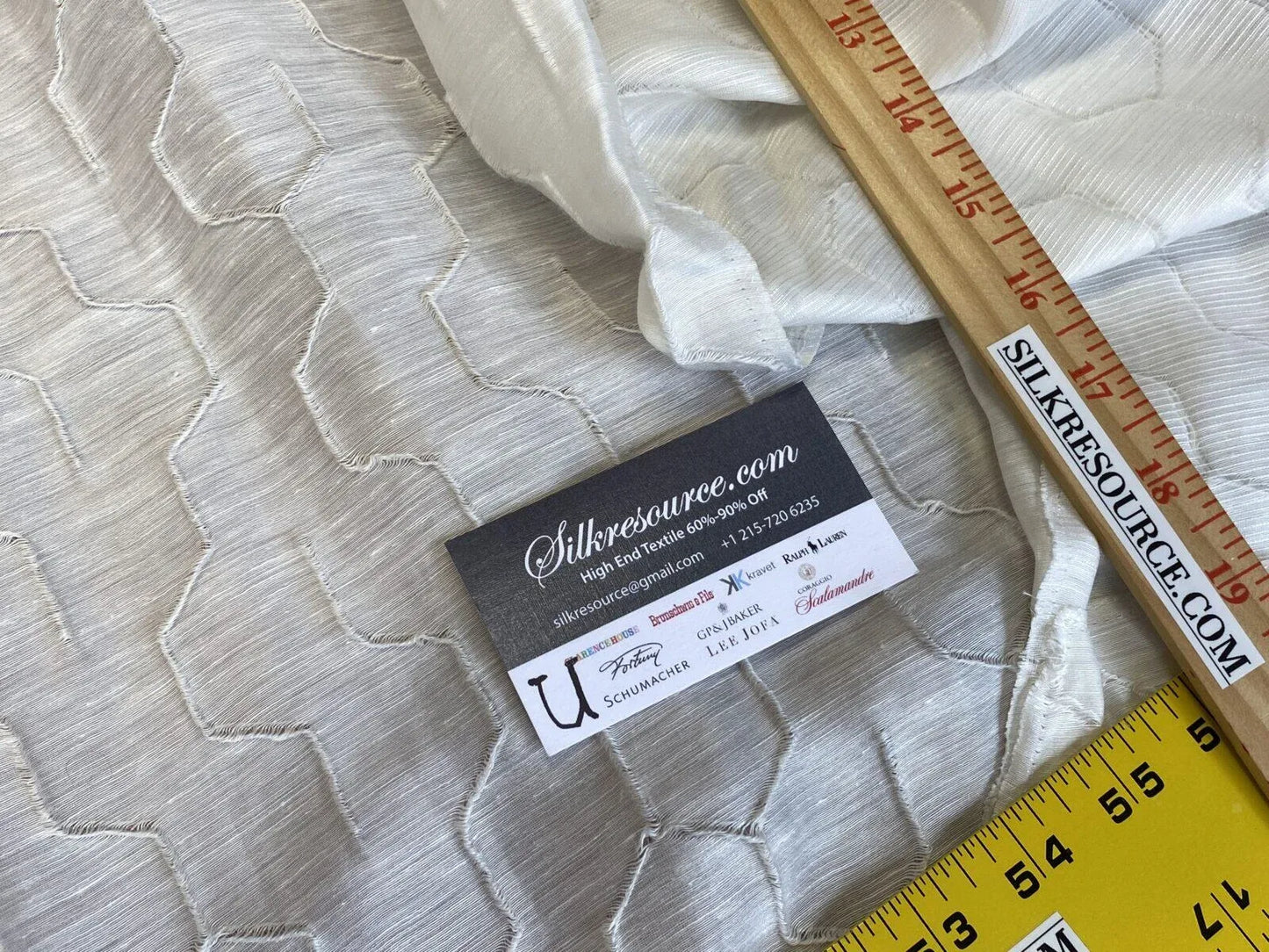 2 Boxu Scalamandre Square Semi Sheer Cream 1.2y