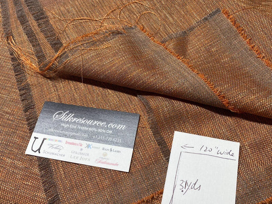 11 Boxu Scalamandre 3.1yd X 120"w Semi Sheer Orange Burnt Earth