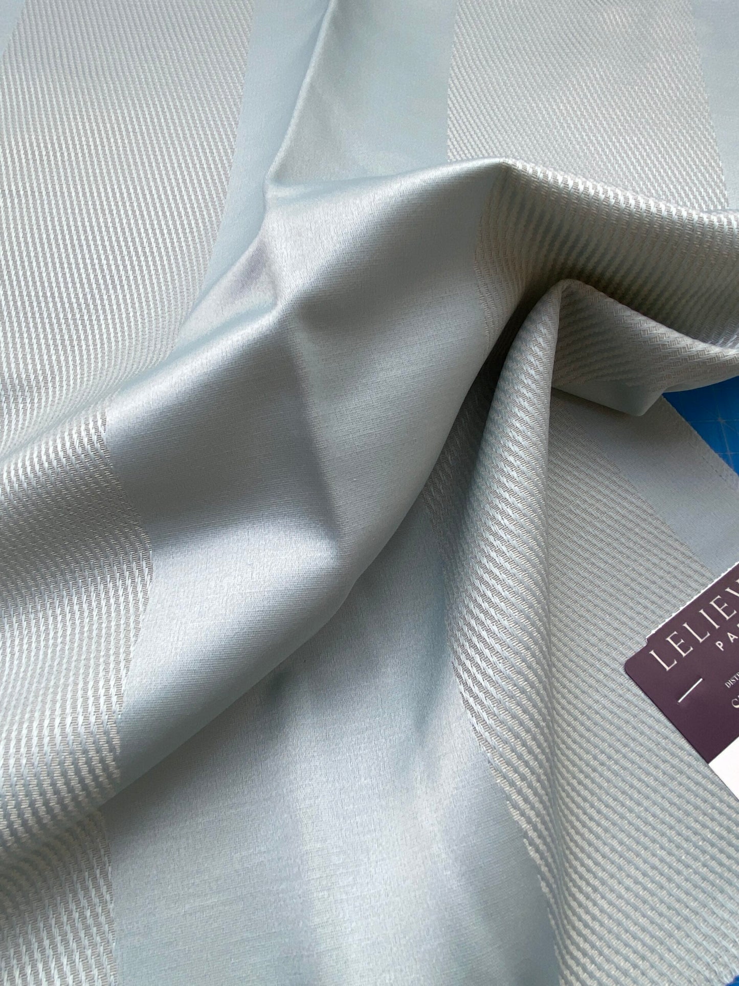 35 Berkbox85 Square Jacquard by Lelievre Paris Colonne Aurore Light Blue Stripe MSRP USD444/y