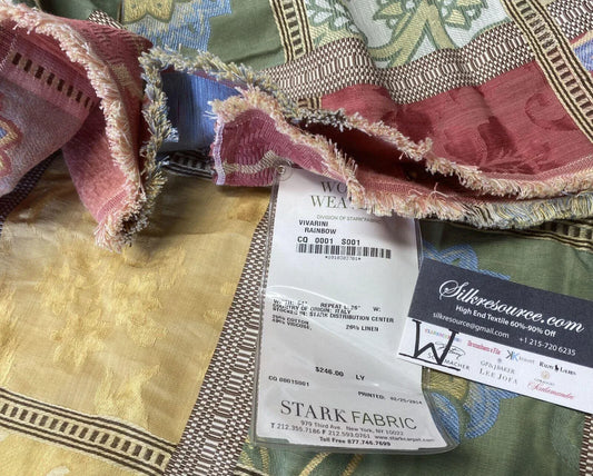 2 Boxw Scalamandre Square Showroom Sample Full 2.4 Yard Vivarini Rainbow