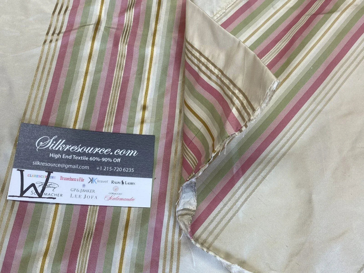 10 Boxw Scalamandre Square Showroom Sample Full Yard Strawberry And Kiwi Strips