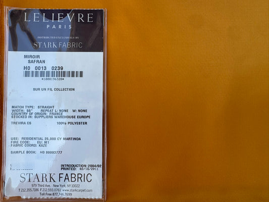 31 EV56 Square 26" x 27" Scalamandre Lelievre Paris Miroir Safran Orange Solid Polyester MSRP USD374/y