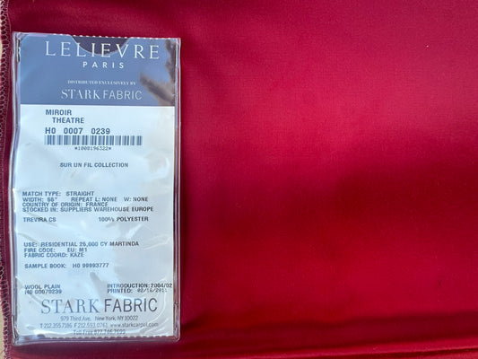 32 EV56 Square 26" x 27" Scalamandre Lelievre Paris Miroir Theatre Red Pink Solid Polyester MSRP USD374/y