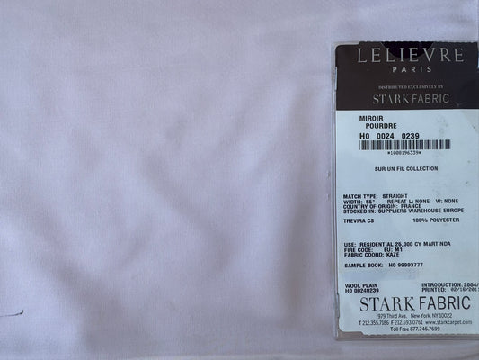 37 EV56 Square 25" x 26" Scalamandre Lelievre Paris Miroir Pourdre White Solid Polyester MSRP USD374/y