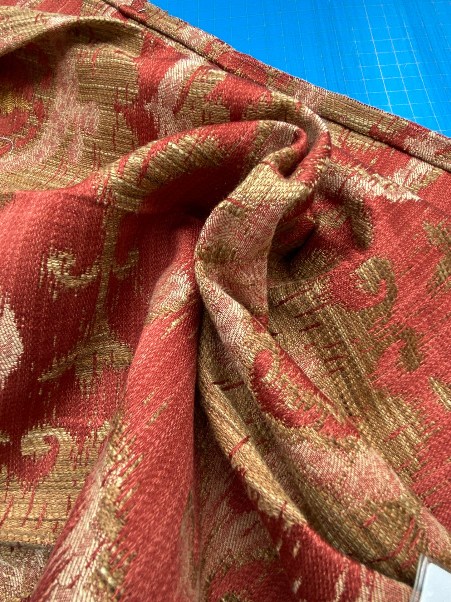 12 Berkbox86 Square Jacquard by Old World Weavers Libretto Brick Large Jacquard Red Gold MSRP USD300+/y