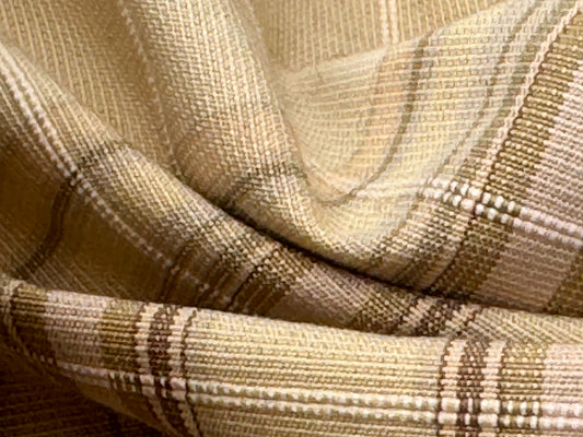 Scalamandre Cordina Stripe Tan Beige Brown Cotton - By the yard