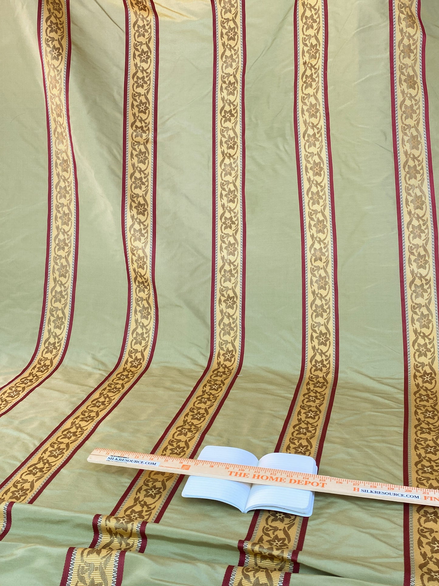 Scalamandre Sabina Stripe Apple Green Jacquards Silk Blend - By The Yard