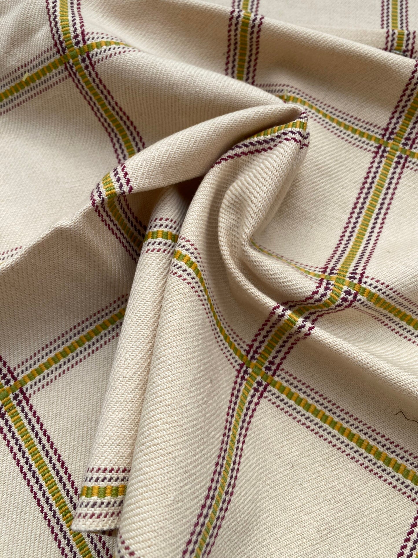 48 Berkbox86 Square Jacquard by Old World Weavers Rhumba Fonthill White Green Yellow Heavy Wool Cotton Plaid MSRP USD 264/Y