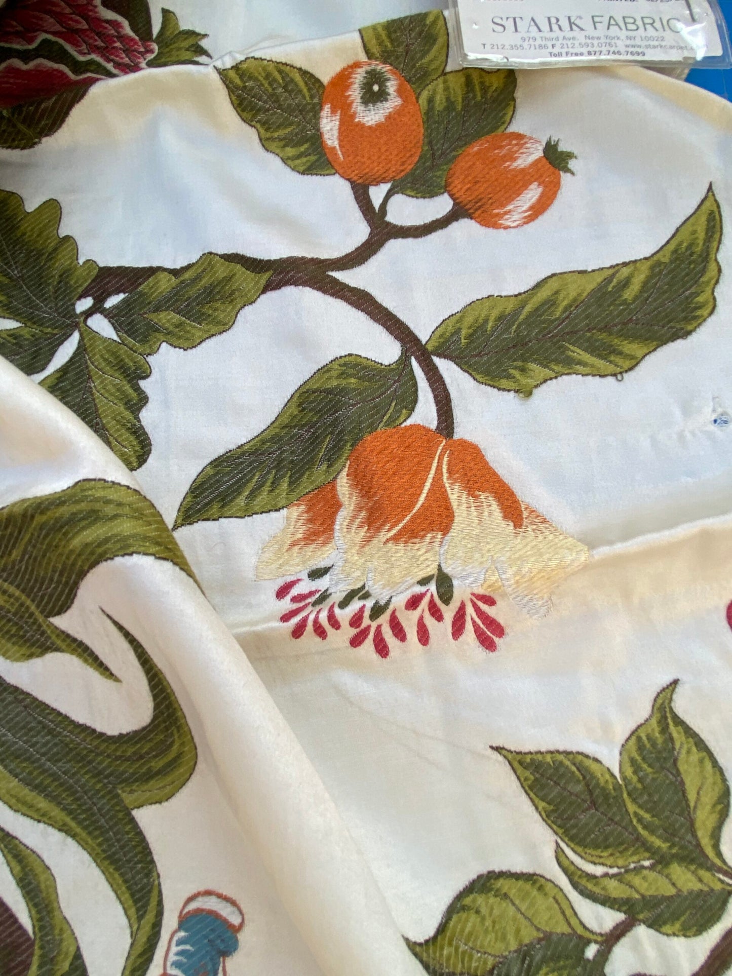 2 Berkbox87 Square Woven Lampas by Scalamandre Old World Weavers Frida Cream/Multi Woven Foliage Yellow MSRP 546/y