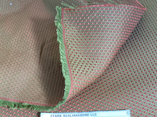 Scalamandre Tanya Watermelon Silk Cotton Mini Texture Dot Red Pink Green MSRP USD 256/Y