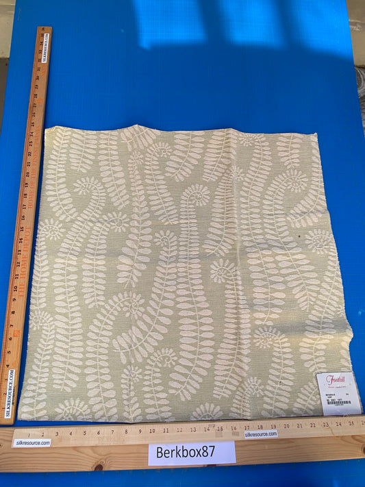9 Berkbox87 Square Jacquard by Fonthill Botanique Leaf Beige Chenille Jacquard Tropical MSRP USD 300+/y