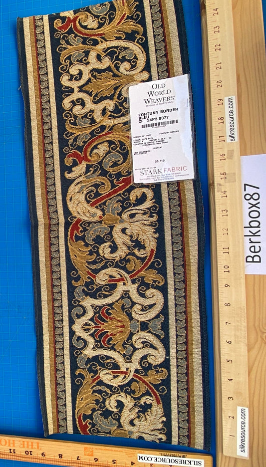 Old World Weavers Fortuny Border Jacquard Damask - Blue