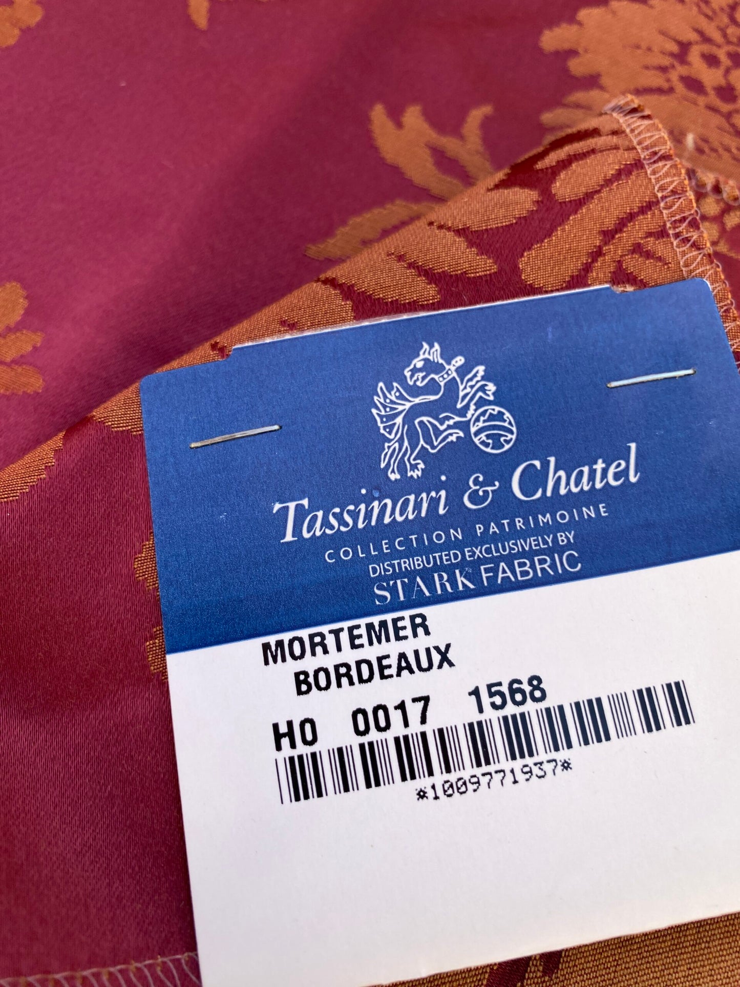 27 Berkbox87 Square Jacquard by Tassinari & Chatel Mortemer Bordeaux Red Brown Damask MSRP USD 300+/y